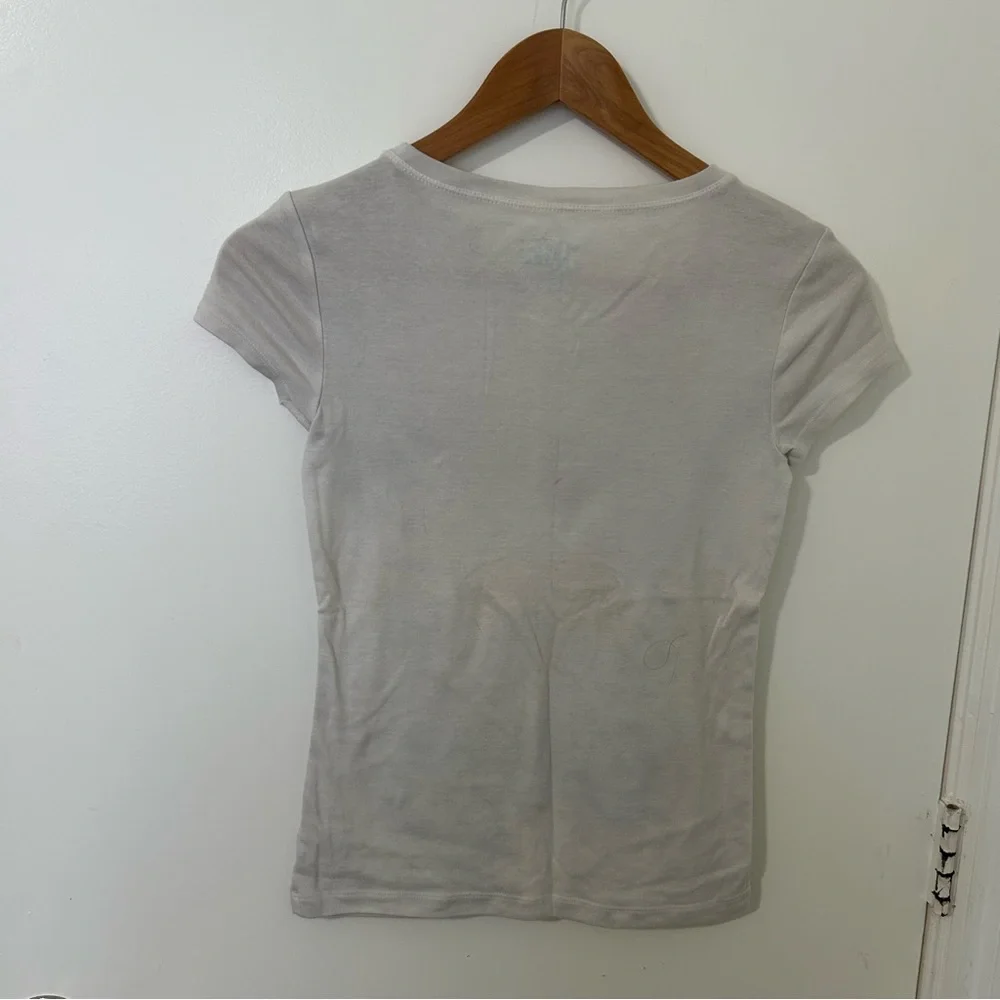 Justice Girls White Tee with Blue Sequins Graphic Dog Chase Your Dreams Size 12 - Picture 4 of 4